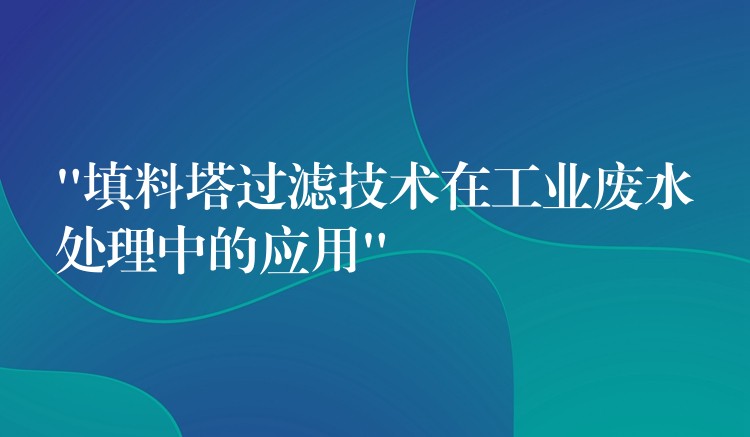 “填料塔过滤技术在工业废水处理中的应用”