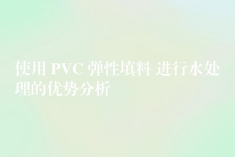 使用 PVC 弹性填料 进行水处理的优势分析