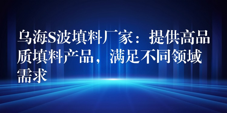 乌海S波填料厂家：提供高品质填料产品，满足不同领域需求