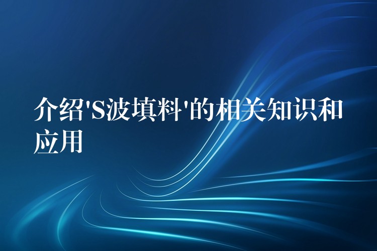 介绍’S波填料’的相关知识和应用