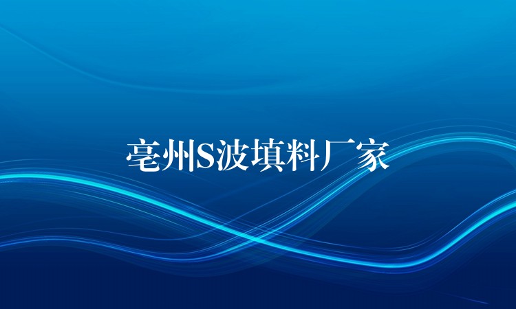 亳州S波填料厂家