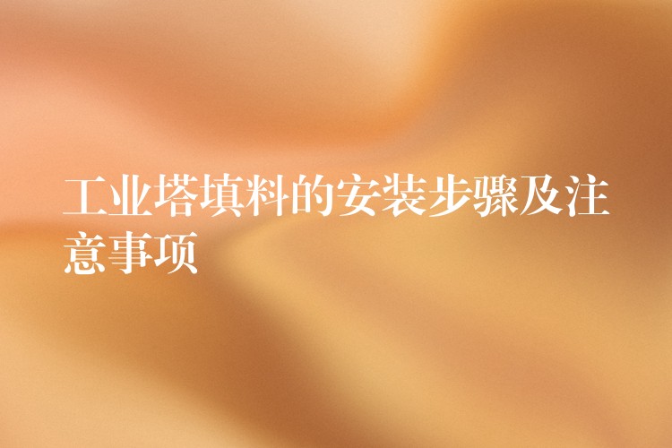 工业塔填料的安装步骤及注意事项
