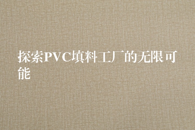 探索PVC填料工厂的无限可能