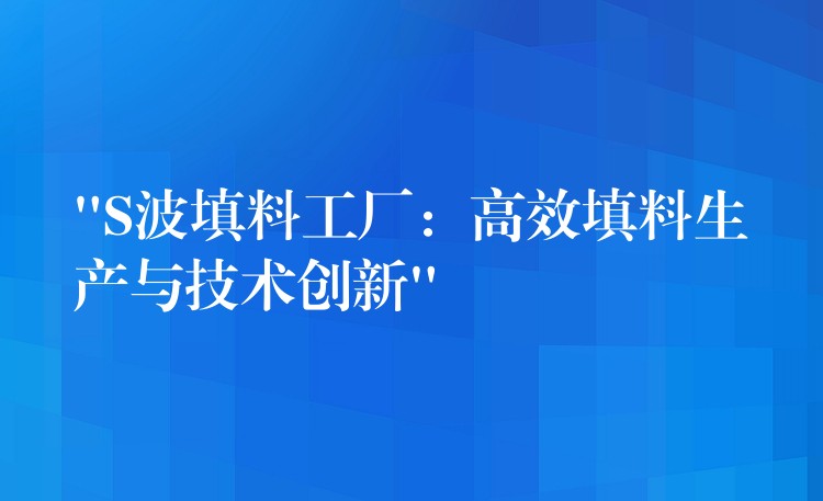 “S波填料工厂：高效填料生产与技术创新”