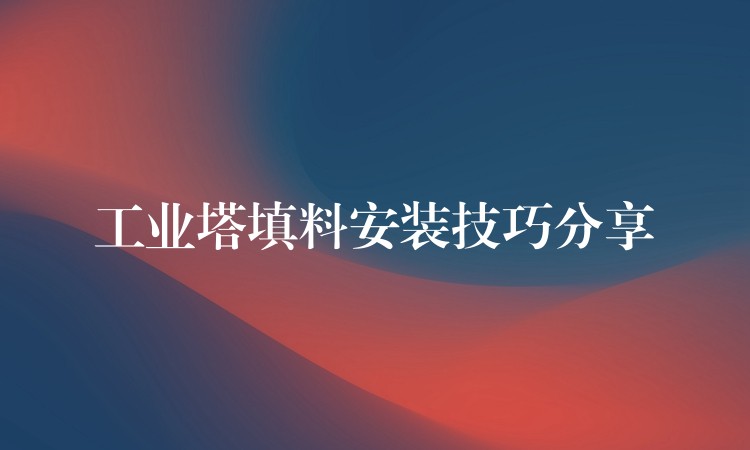 工业塔填料安装技巧分享