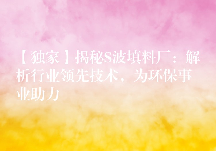 【独家】揭秘S波填料厂：解析行业领先技术，为环保事业助力