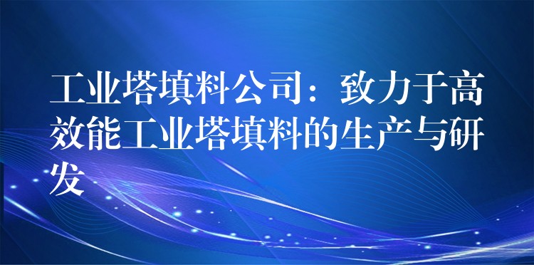 工业塔填料公司：致力于高效能工业塔填料的生产与研发