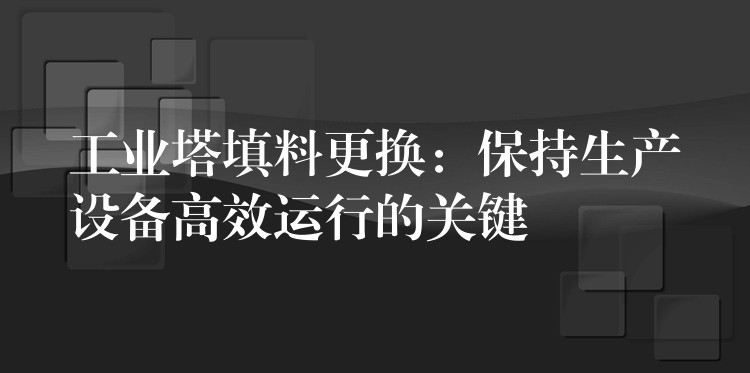 工业塔填料更换：保持生产设备高效运行的关键