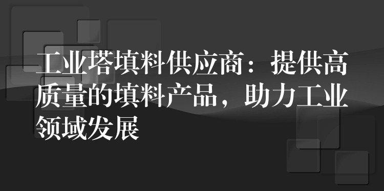 工业塔填料供应商：提供高质量的填料产品，助力工业领域发展