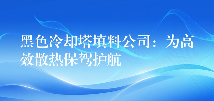 黑色冷却塔填料公司：为高效散热保驾护航