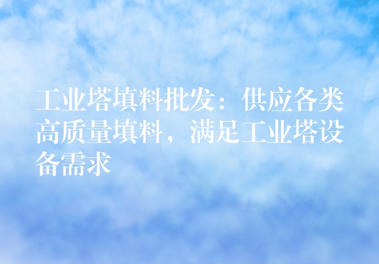 工业塔填料批发：供应各类高质量填料，满足工业塔设备需求