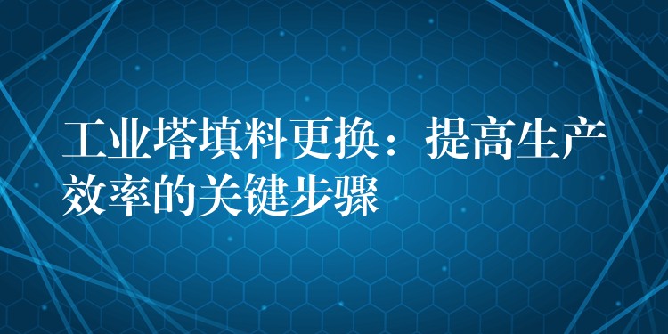 工业塔填料更换：提高生产效率的关键步骤