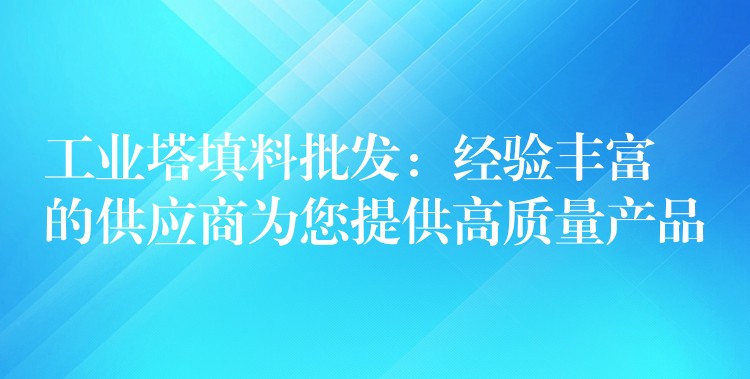 工业塔填料批发：经验丰富的供应商为您提供高质量产品