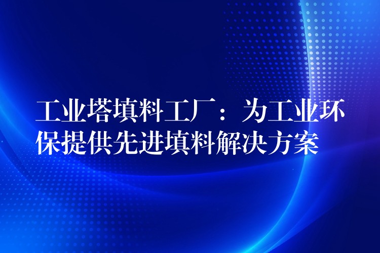工业塔填料工厂：为工业环保提供先进填料解决方案