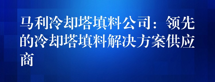 马利冷却塔填料公司：领先的冷却塔填料解决方案供应商