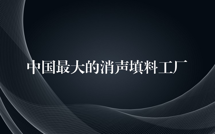 中国最大的消声填料工厂
