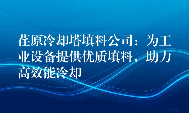 荏原冷却塔填料公司：为工业设备提供优质填料，助力高效能冷却