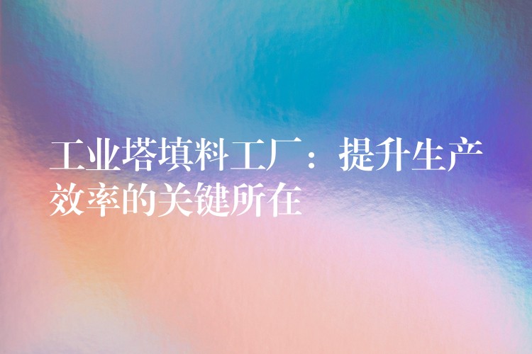 工业塔填料工厂：提升生产效率的关键所在