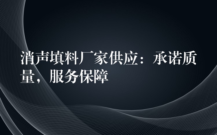 消声填料厂家供应：承诺质量，服务保障