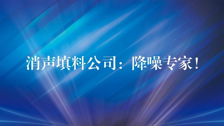 消声填料公司：降噪专家！