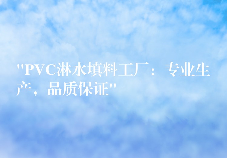 “PVC淋水填料工厂：专业生产，品质保证”