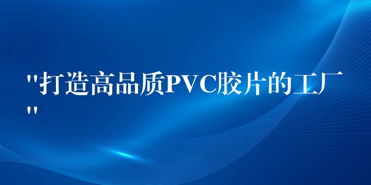 “打造高品质PVC胶片的工厂”