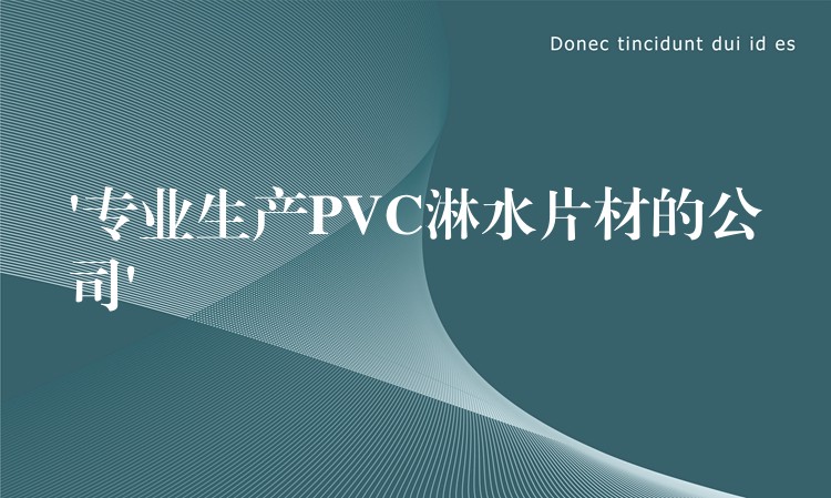‘专业生产PVC淋水片材的公司’